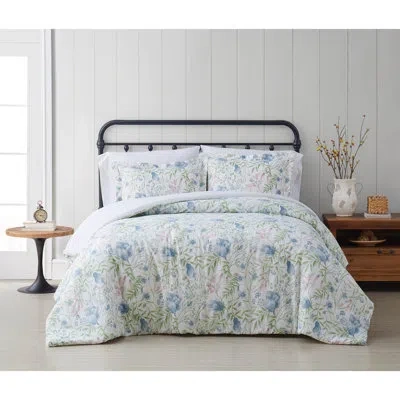 Cottage Classics Field Comforter Set In Blue,green,red