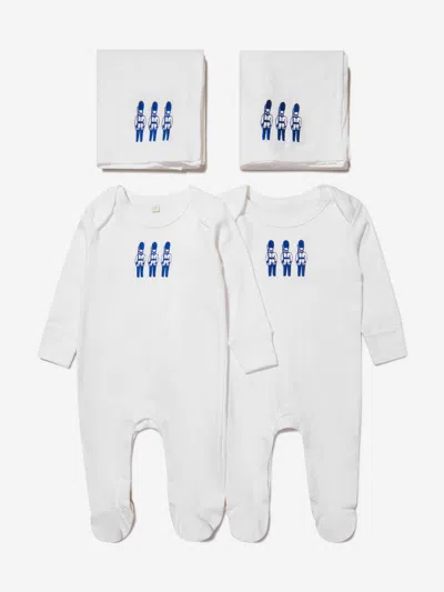 Cotton And Company Baby Boys Organic Guardsmen Babygrow And Muslin Set 3 - 6 Mths Blue In White
