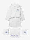 COTTON AND COMPANY COTTON AND COMPANY BABY BOYS ORGANIC GUARDSMEN MUSLIN BATHROBE AND TOWEL SET 3 - 6 YRS BLUE