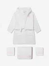 COTTON AND COMPANY COTTON AND COMPANY BABY GIRLS ORGANIC CROWN MUSLIN BATHROBE AND TOWEL SET 3 - 6 YRS PINK