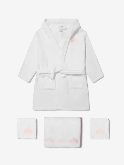 Cotton And Company Baby Girls Organic Crown Muslin Bathrobe And Towel Set 7 - 8 Yrs Pink