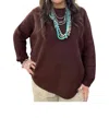 Cotton & Rye Concho Sweater In Chocolate In Gold