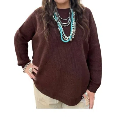 Cotton & Rye Concho Sweater In Chocolate In Gold