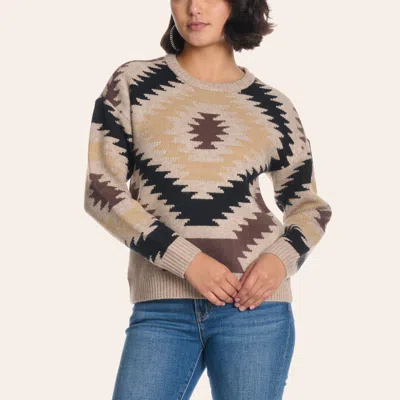 Cotton & Rye Women's Brown Aztec Print Sweater In Multi