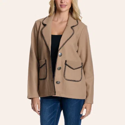 Cotton & Rye Women's Tan Whipstitch Jacket In Brown