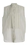 Co Tton-blend Tuxedo Top In Grey