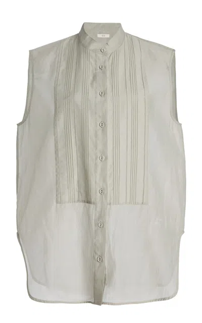 Co Tton-blend Tuxedo Top In Grey