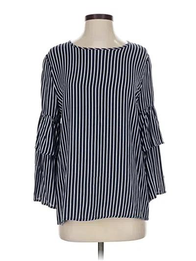 Pre-owned Cotton Bleu 3/4 Sleeve Blouse In Blue