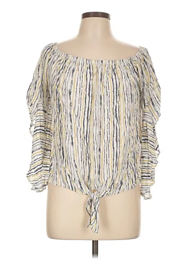 Pre-owned Cotton Bleu 3/4 Sleeve Blouse In Yellow
