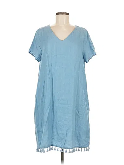 Pre-owned Cotton Bleu Casual Dress In Blue