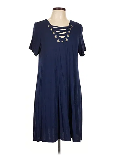 Pre-owned Cotton Bleu Casual Dress In Blue