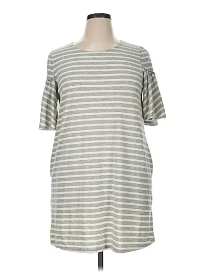 Pre-owned Cotton Bleu Casual Dress In Gray