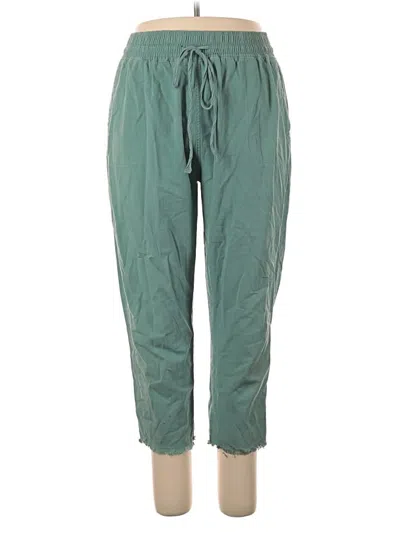Pre-owned Cotton Bleu Casual Pants In Green