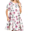 Cotton Bleu Curvy Floral Embroidered Jacquard Dress In Mauve In Multi