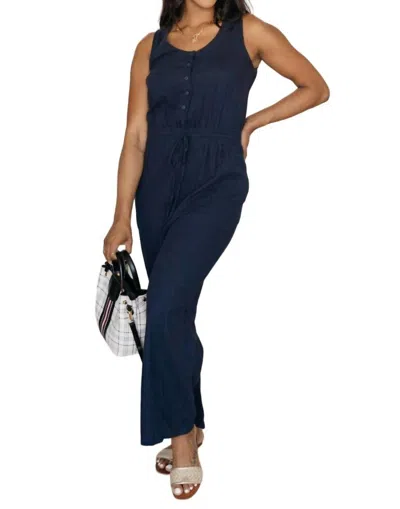 Cotton Bleu Hometown Girl Jumpsuit In Navy In Blue