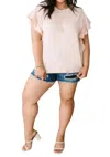 Cotton Bleu Lea Layered Top In Pink In Pink