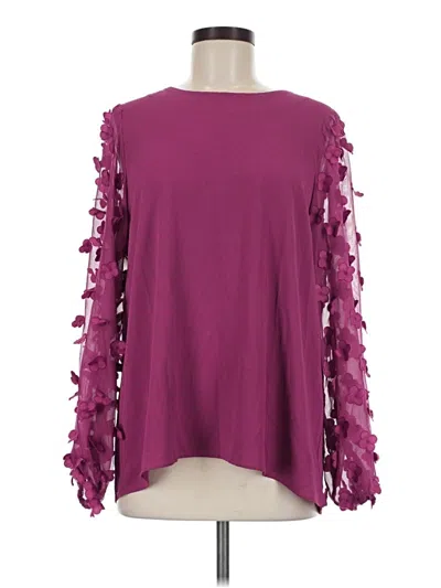 Pre-owned Cotton Bleu Long Sleeve Blouse In Purple