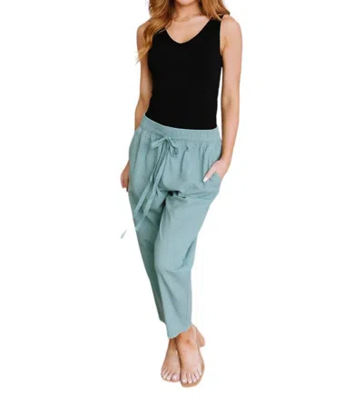 Cotton Bleu Love Me Dearly High Waisted Pants In Jade In Blue