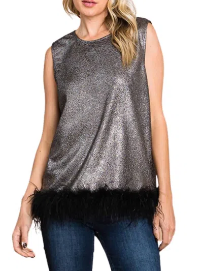 Cotton Bleu Mirabel Sleeveless Top In Grey In Gray