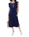 Cotton Bleu Perfectly Put Together Dress In Navy / Blue In Blue