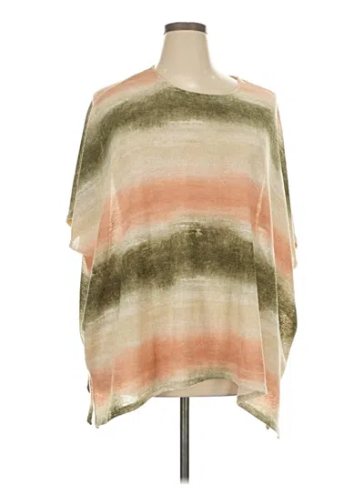 Pre-owned Cotton Bleu Poncho In Orange