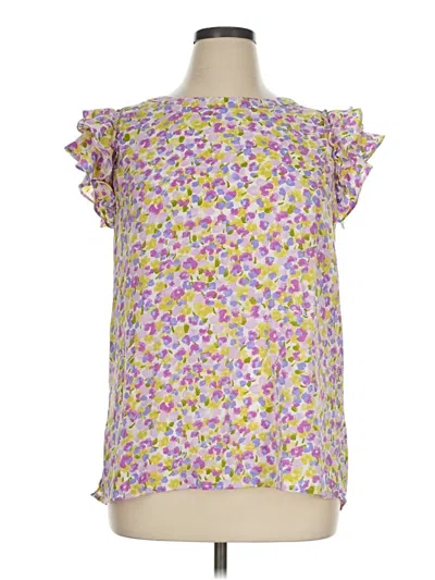 Pre-owned Cotton Bleu Short Sleeve Blouse In Yellow
