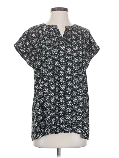 Pre-owned Cotton Bleu Short Sleeve Henley Shirt In Black