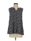 Cotton Bleu Sleeveless Blouse In Black