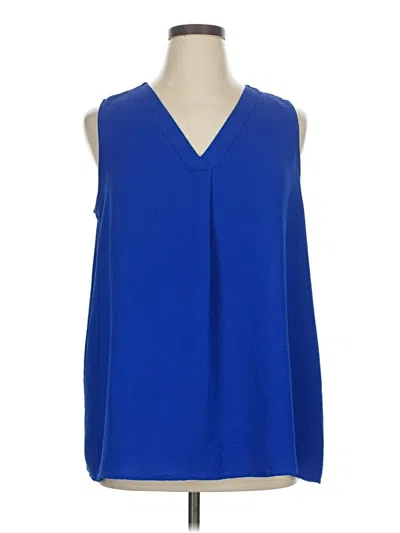Pre-owned Cotton Bleu Sleeveless Blouse In Blue