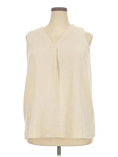 Pre-owned Cotton Bleu Sleeveless T-shirt In White