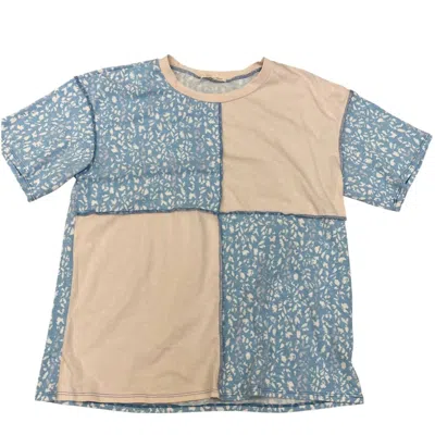 Cotton Bleu Women's Blocked Top In Blue/cream In Multi