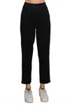 Cotton Bleu Women's Faux Suede Cropped Wide Leg In Black In Black