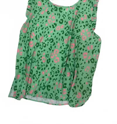 Cotton Bleu Women's Leopard Tank In Green