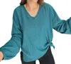 Cotton Bleu Workin' Woman Top In Turquoise In Blue