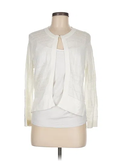 Pre-owned Cotton By Autumn Cashmere Cardigan Sweater In White