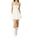 Cotton Candy Babydoll Twist Keyhole Eyelet Dress In White In White