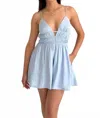 Cotton Candy Cindy Lightweight Romper In Light Blue In Blue
