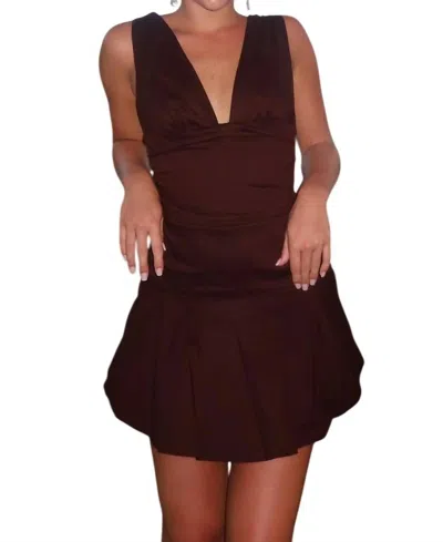 Cotton Candy Clean Slate Mini Dress In Espresso In Burgundy
