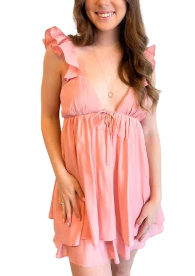Cotton Candy Cora Dress In Coral In Pink