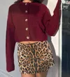 Cotton Candy Fall In The City Cardigan In Wine