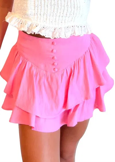 Cotton Candy Jamie Tiered Skort In Pink