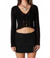 Cotton Candy Knit Sweater In Black In Black