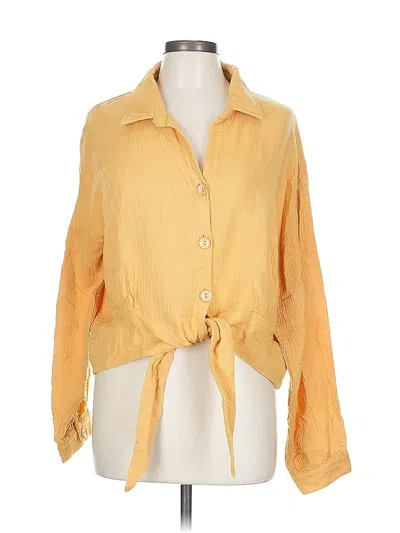 Pre-owned Cotton Candy La 3/4 Sleeve Blouse In Yellow