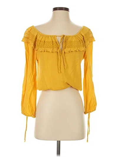 Pre-owned Cotton Candy La 3/4 Sleeve Blouse In Yellow