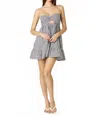 Cotton Candy La Alice Gingham Romper In Black In Gray