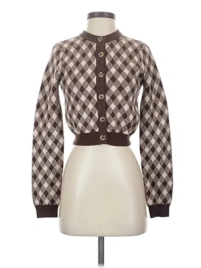 Pre-owned Cotton Candy La Cardigan Sweater In Brown