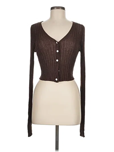 Pre-owned Cotton Candy La Cardigan Sweater In Brown