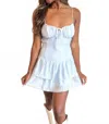Cotton Candy La Carolina Dress In Light Blue In White