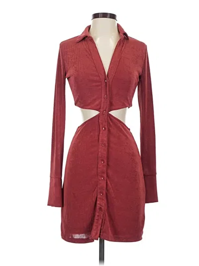 Pre-owned Cotton Candy La Casual Dress In Burgundy