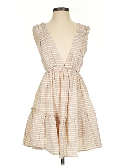 Pre-owned Cotton Candy La Casual Dress In Tan